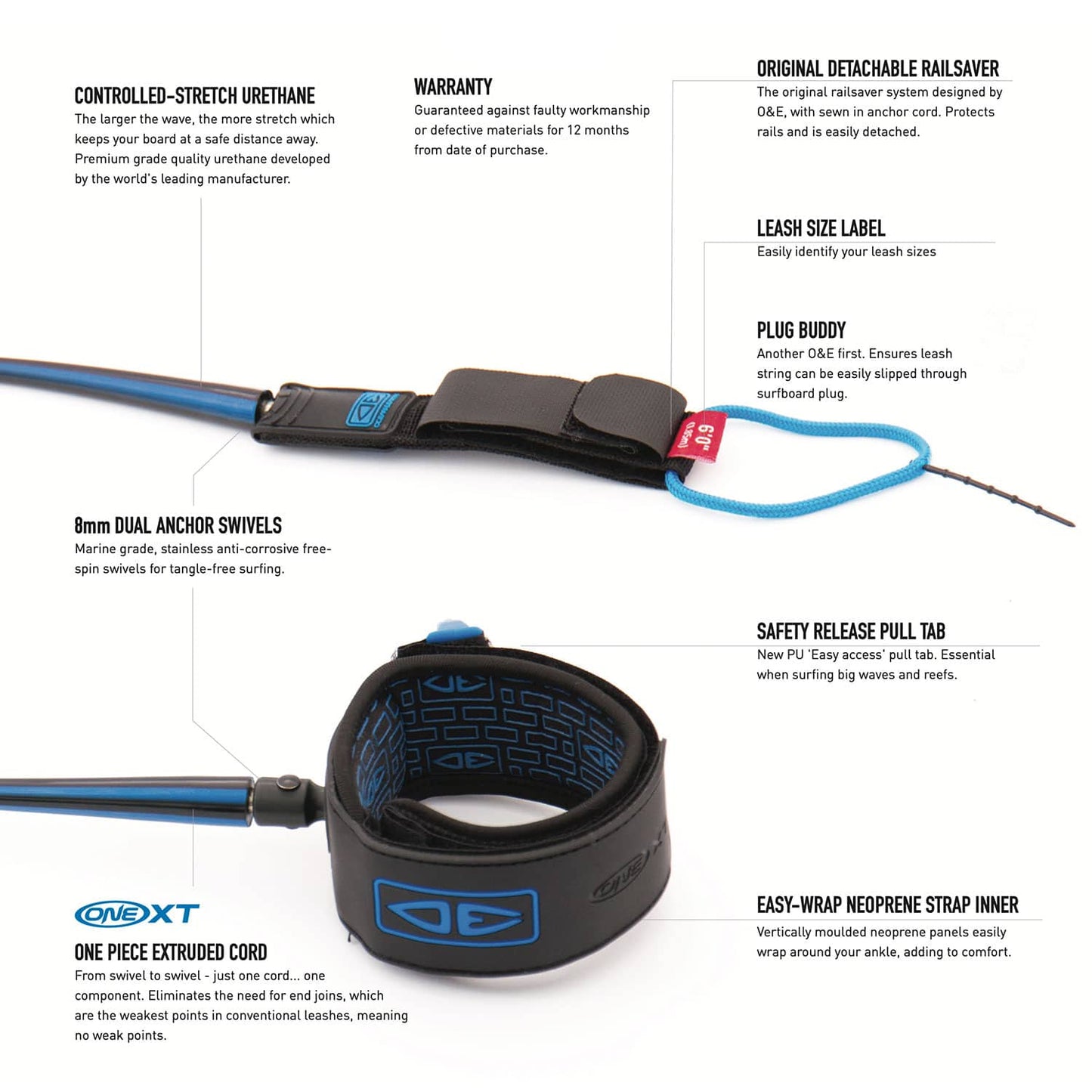 Ocean And Earth Premium One-XT - 6ft Leash